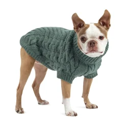 Chunky Cable Knit Turtleneck Chalet Sweater for Dogs