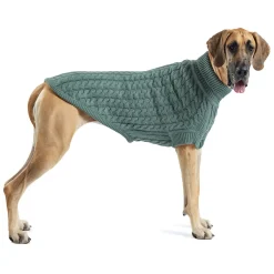 Chunky Cable Knit Turtleneck Chalet Sweater for Dogs