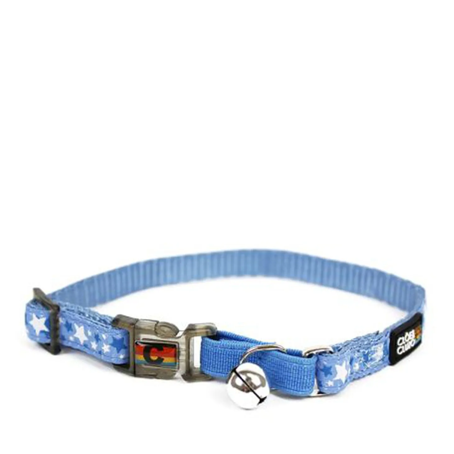 Cloud blue designer cat collar with stars