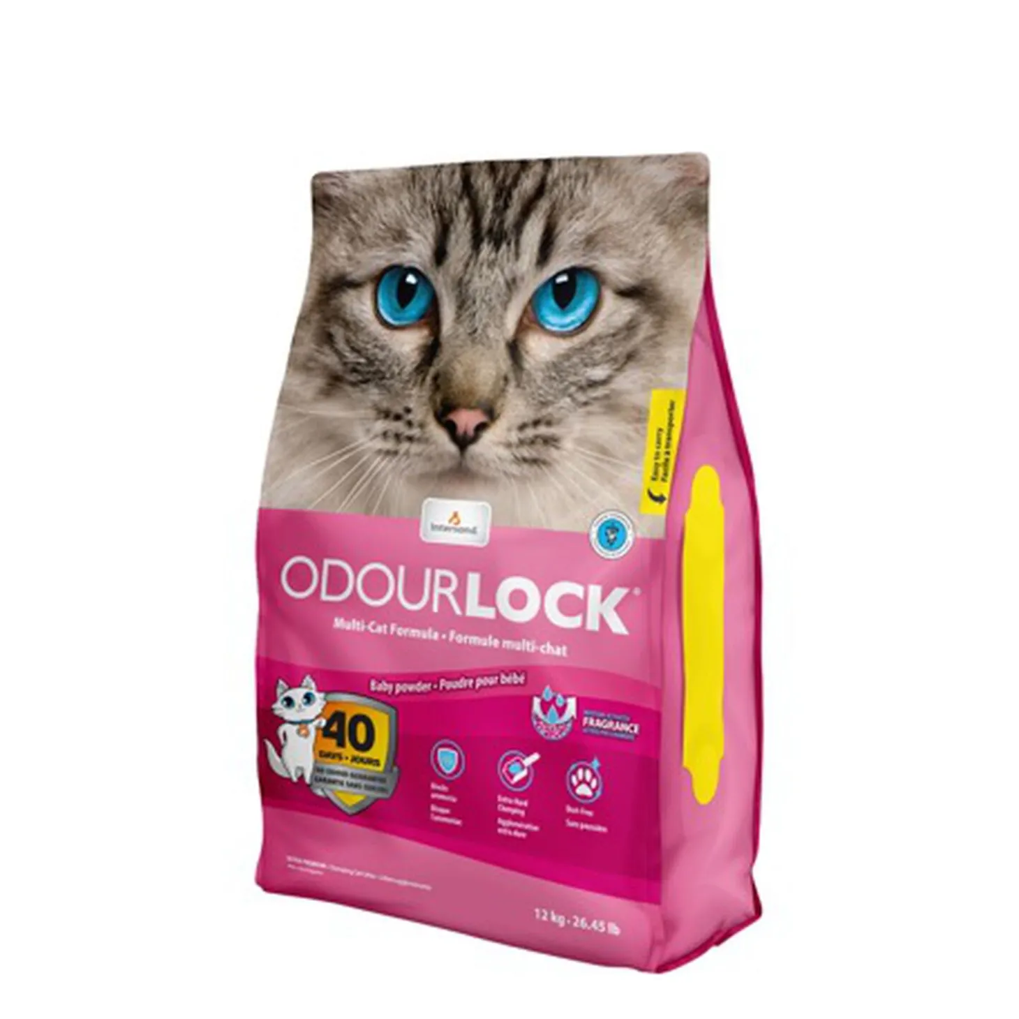 Clumping cat litter, baby powder fragrance, 12 kg