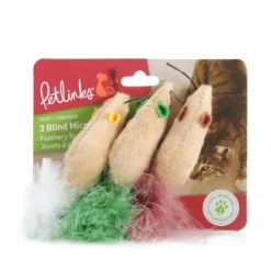 coloured mice trio with feathered tail