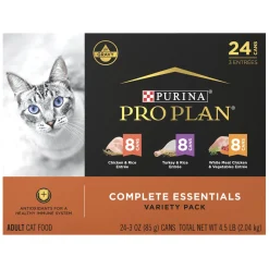Complete Essentials Chicken & Turkey Variety Pack for Cats, 85 g x 24