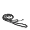 Corded reflective leash with black and white squares