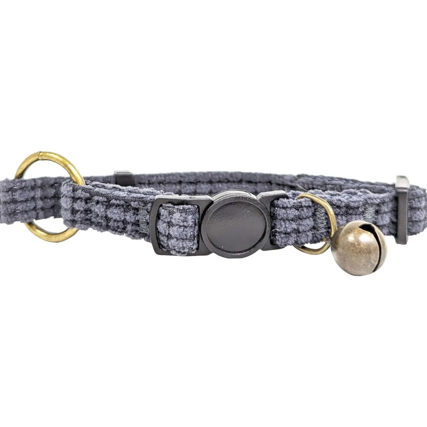 Corduroy Cat Collar, Grey