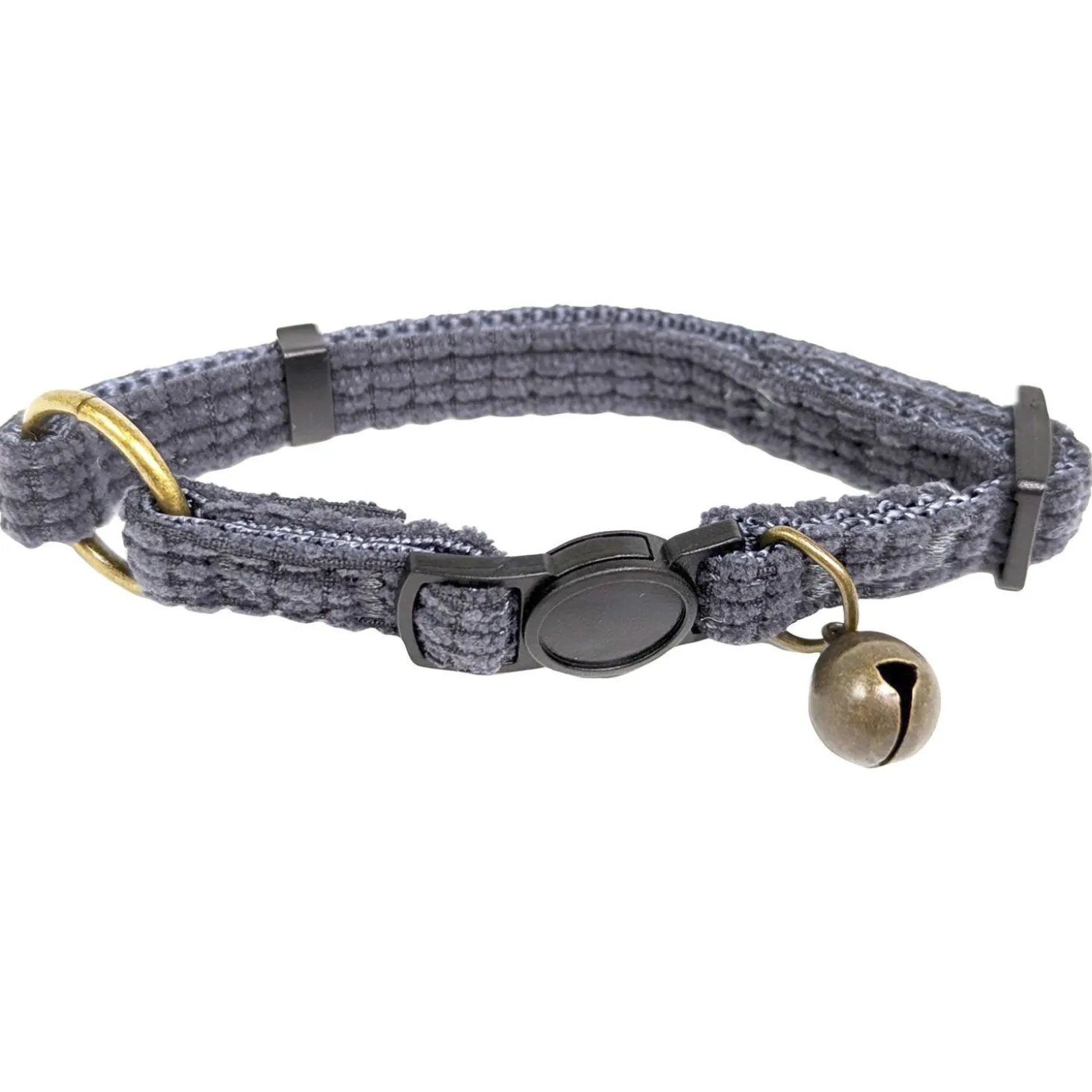 Corduroy Cat Collar, Grey
