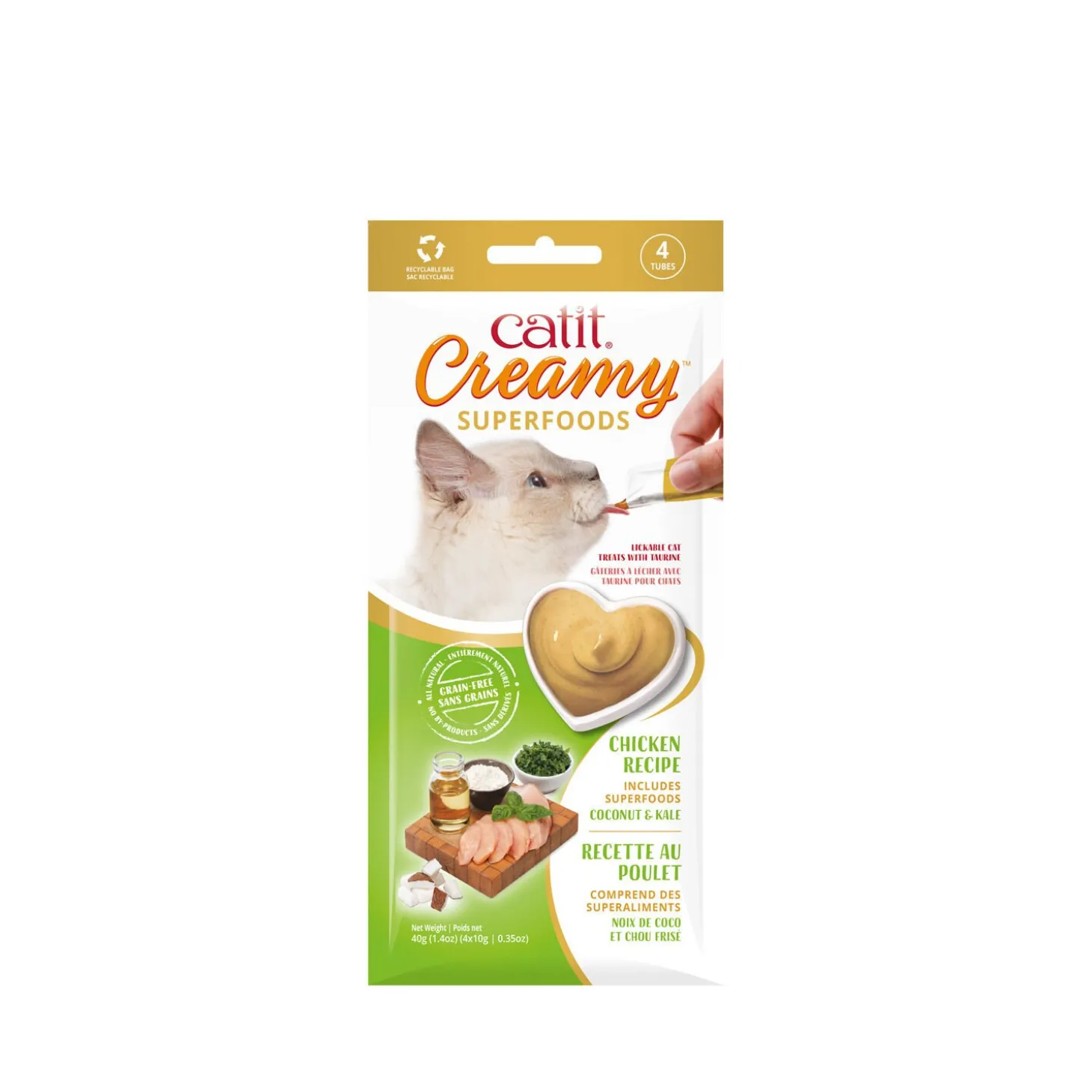 Creamy Superfood Treats, Chicken with Coconut & Kale, 4 x 10 g