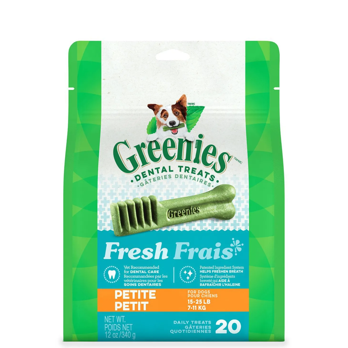 Dental care formula treat with mint
