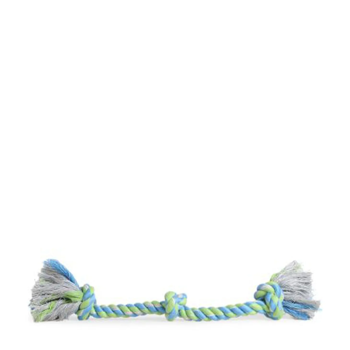 Dog toy, colored flossy chew, 3 knots