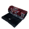 Dogs and cats blanket, red and black snowflakes