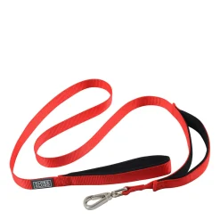 Double Handle Dog Leash, red