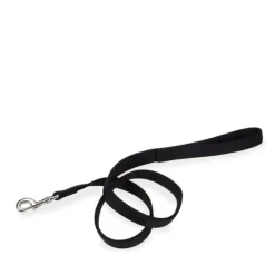 Double ply black nylon leash