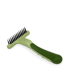 Double row dense undercoat rake for dogs