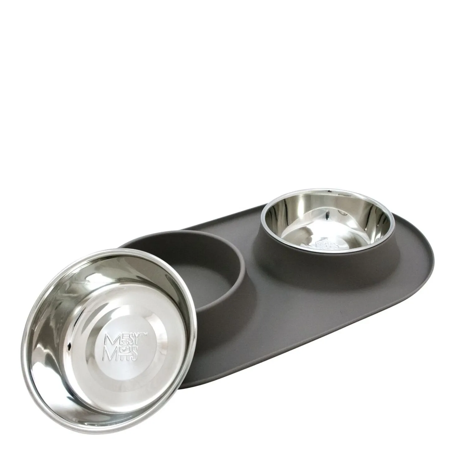 Double Stainless Steel Bowls with Silicone Feeder