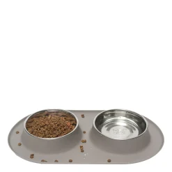Double Stainless Steel Bowls with Silicone Feeder