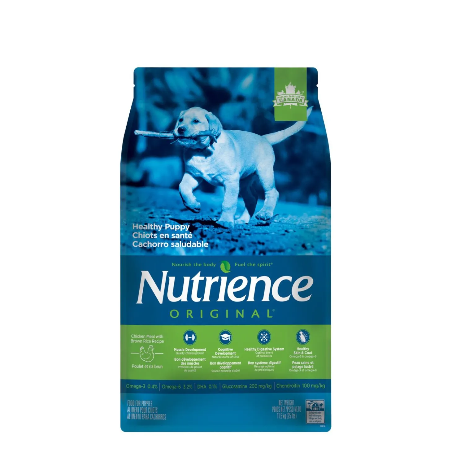 Dry food for puppies, chicken meal & brown rice