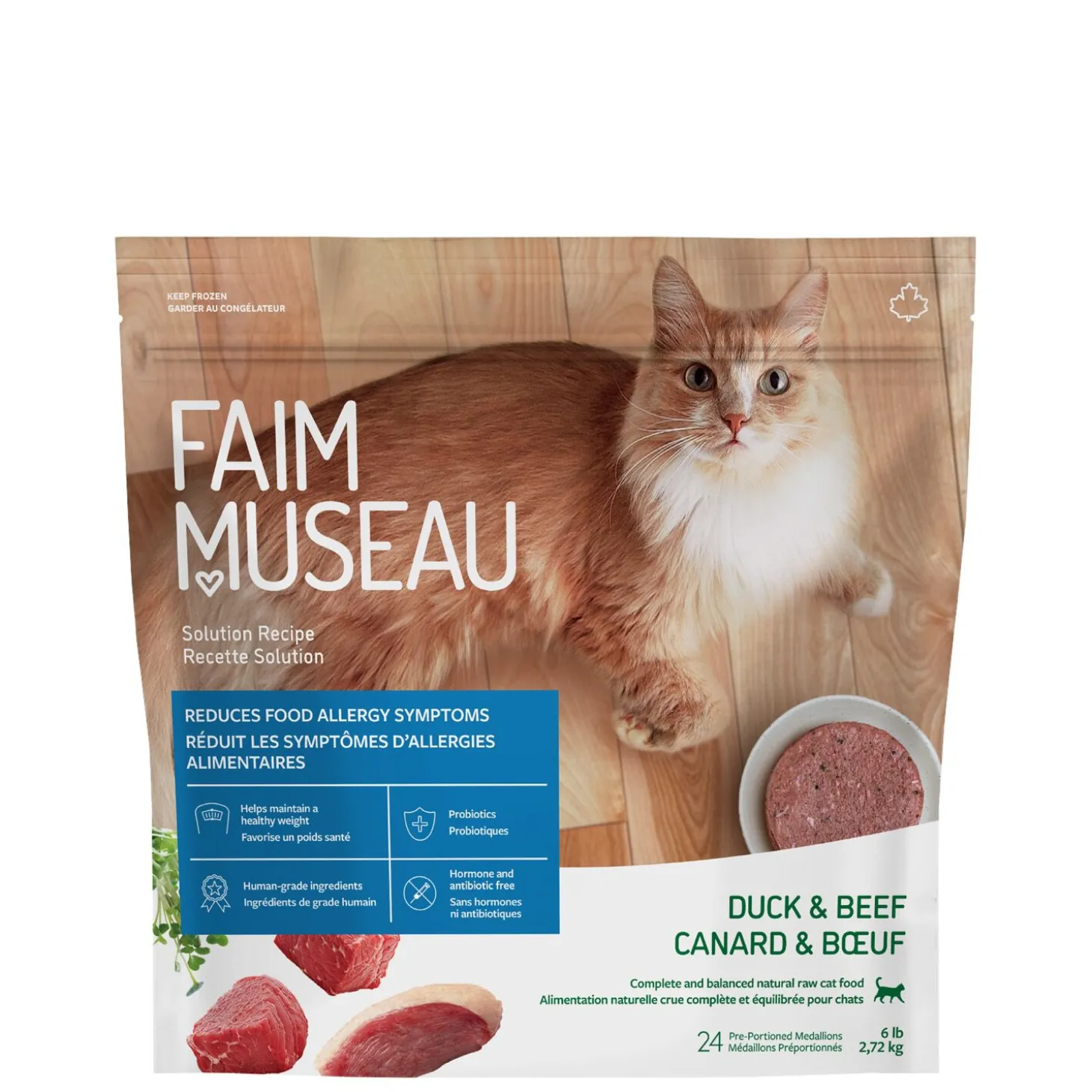 Duck & beef raw cat food