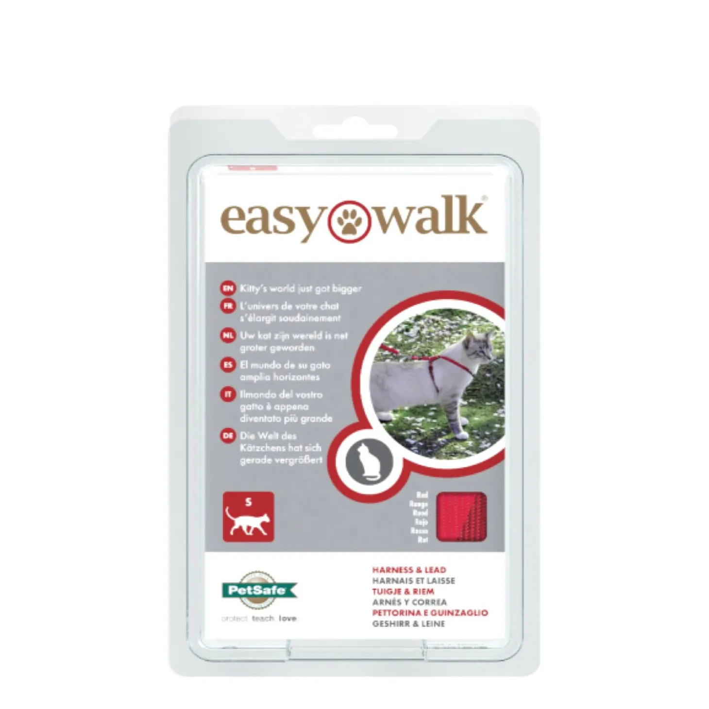 Easy Walk Cat Harness Red, Medium