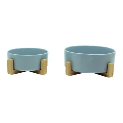 Elevated Bamboo Bowl, Turquoise