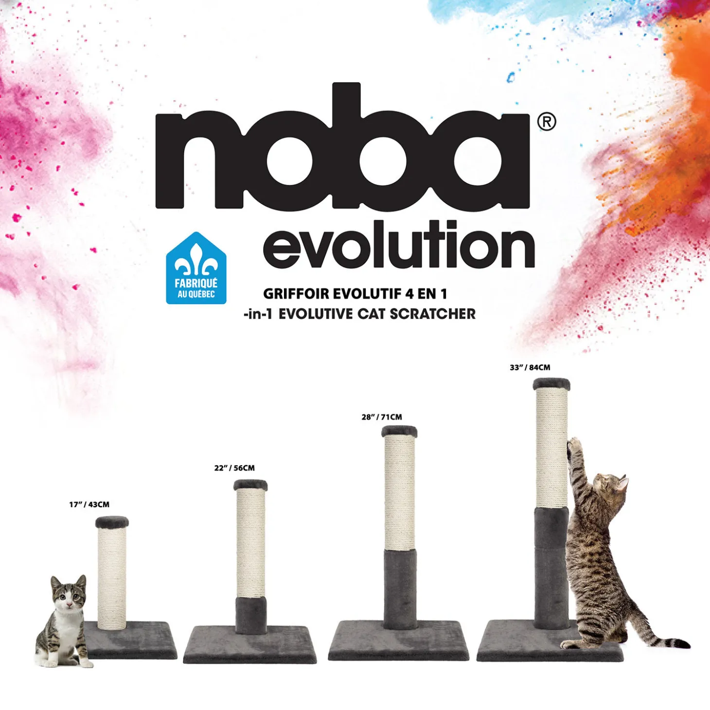Evolutive Scratching Post, Grey and Beige