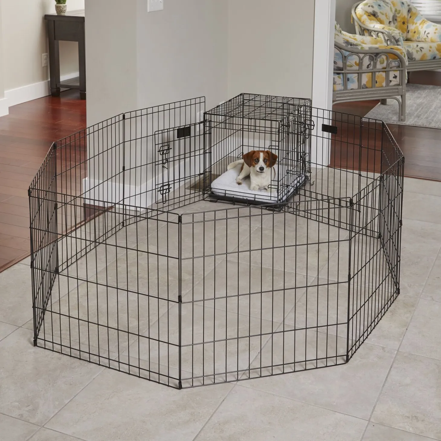 Exercise pen with door for dogs