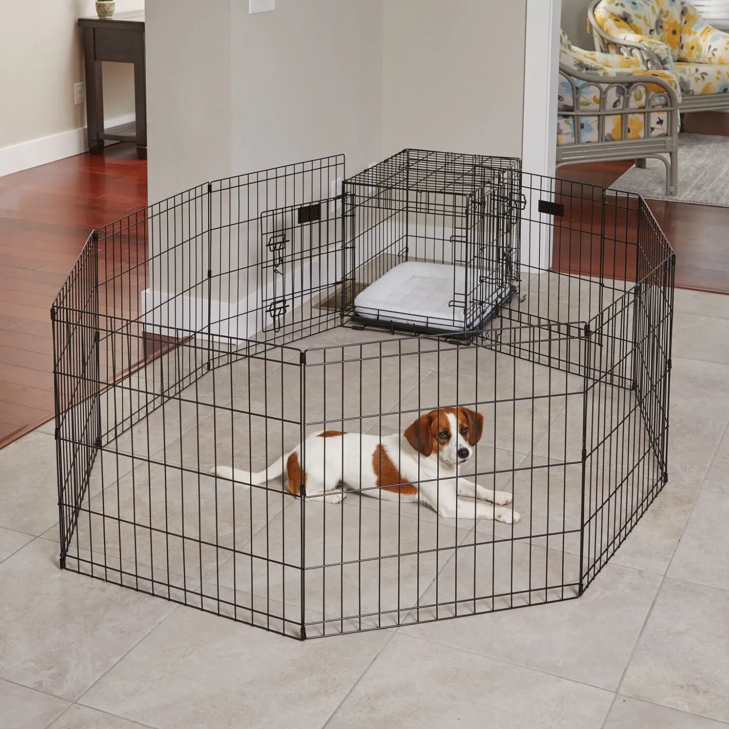Exercise pen with door for dogs