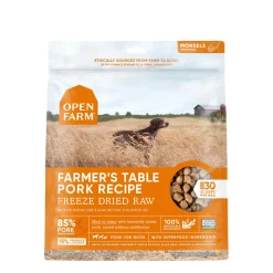 Farmer's table pork freeze dried raw dog food
