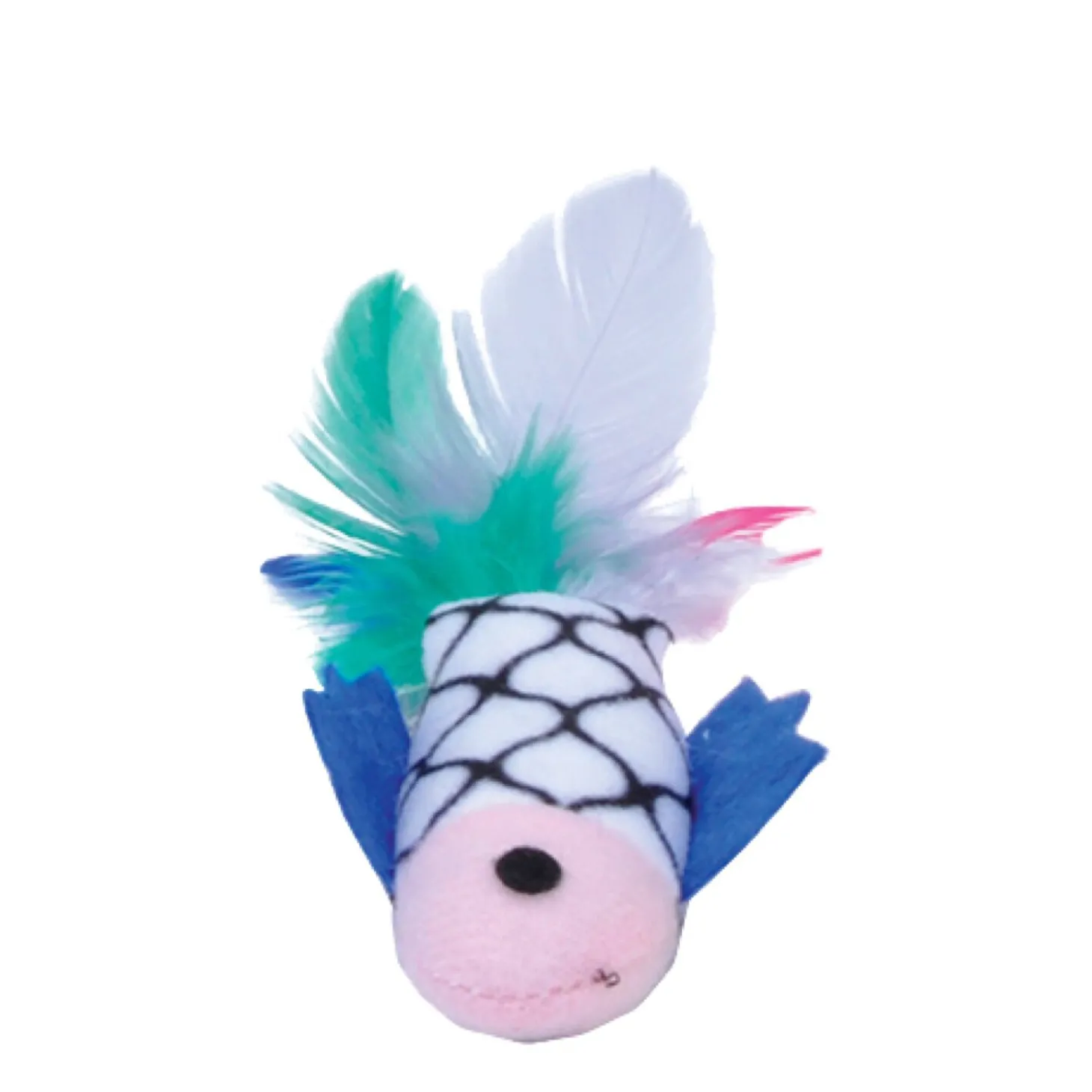 Fish Toy with Feather and Catnip