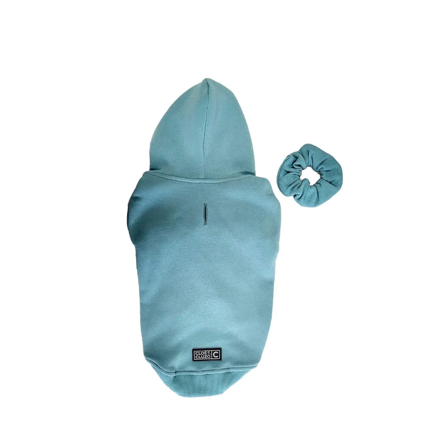 Fleece Hoodie with Matching Scrunchie, Turquoise