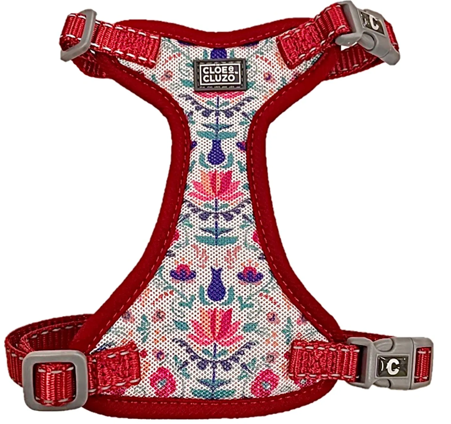 Flower Prined Adjustable Mesh Cat Harness