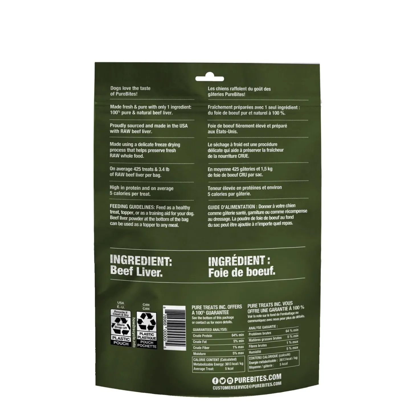 Freeze Dried Beef Liver Dog Treats, 470 g