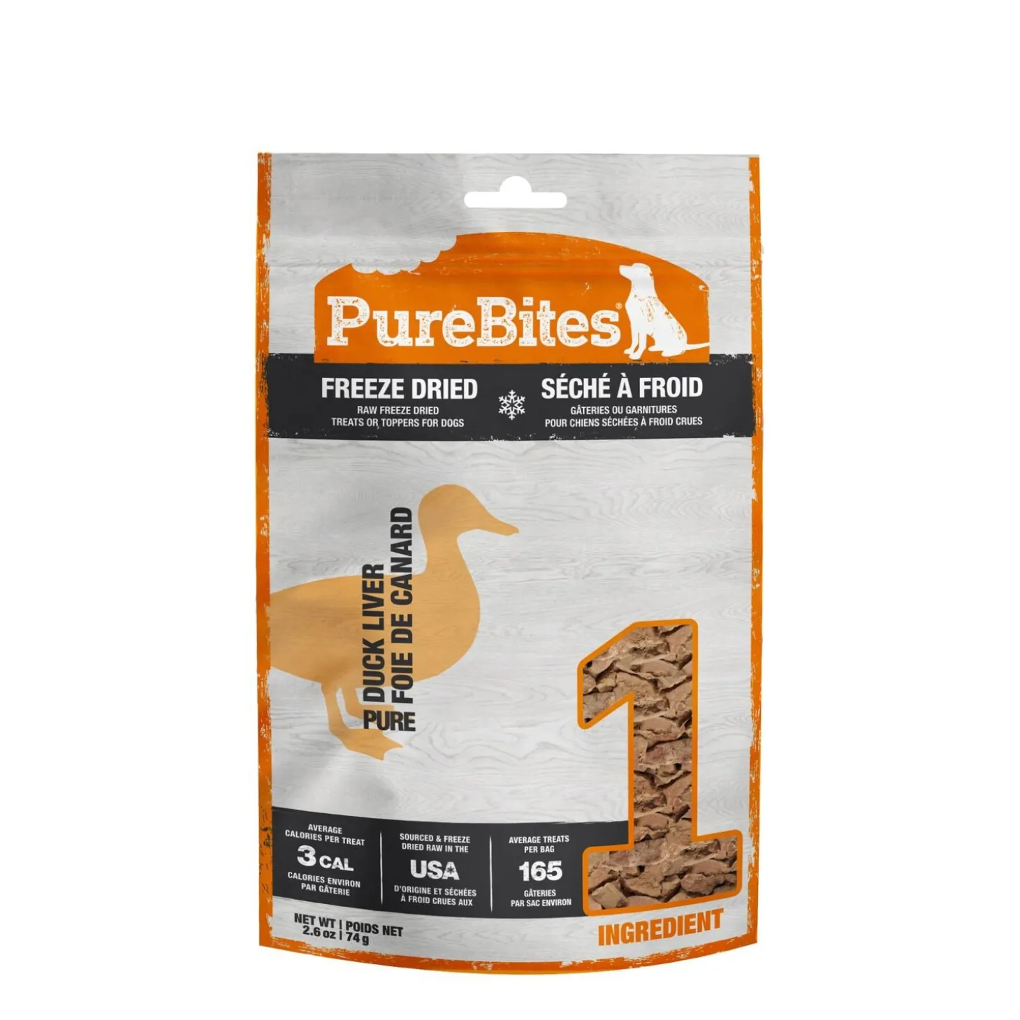 Freeze Dried Duck Liver Dog Treats, 74 g