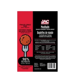 Freeze dried raw meatball dog treat beef