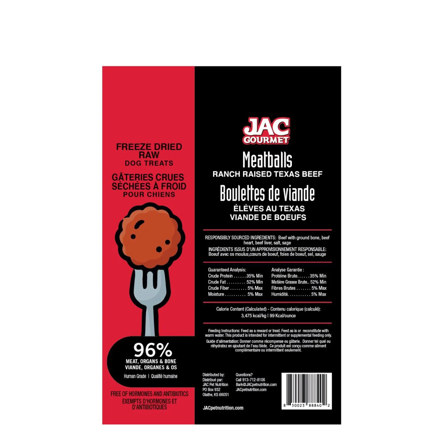 Freeze dried raw meatball dog treat beef