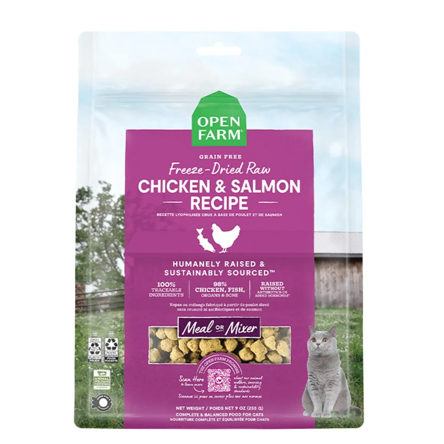 Freeze-Dried Raw Chicken & Salmon Recipe Morsels for Cats