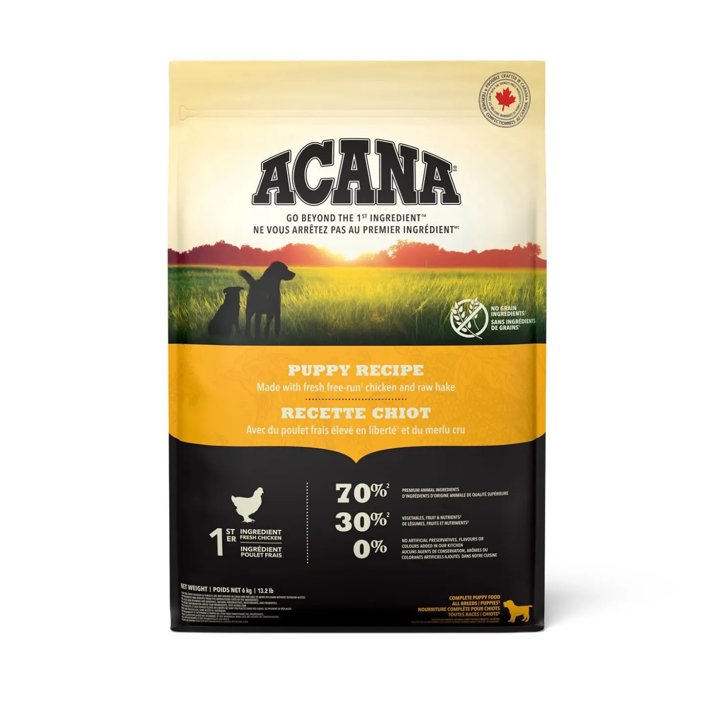 Fresh Free-Run Chicken and Raw Hake Dry Food for Puppies, 2 kg