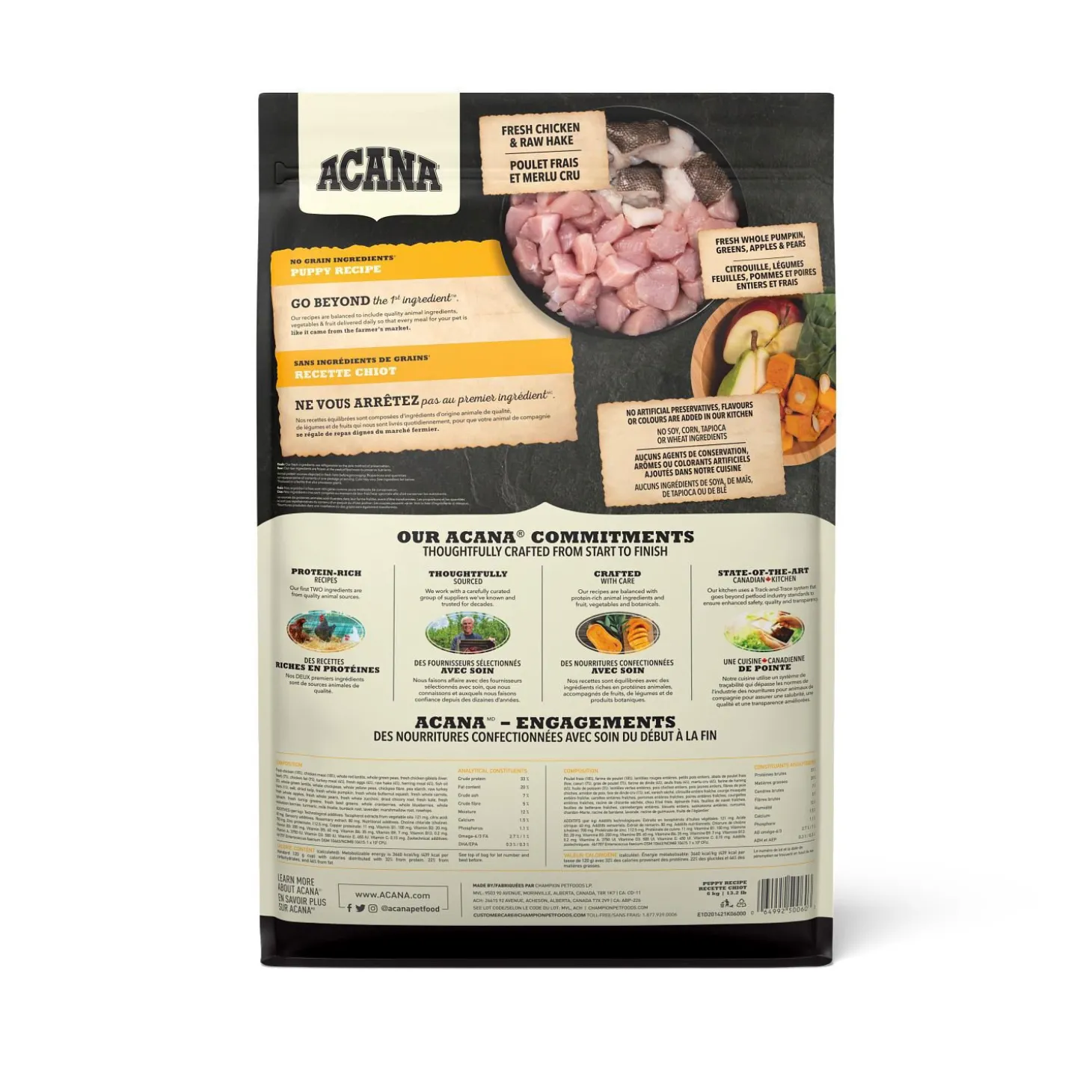 Fresh Free-Run Chicken and Raw Hake Dry Food for Puppies, 2 kg