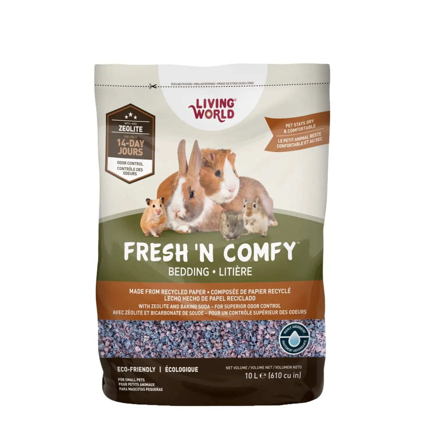 Fresh 'N Comfy small animal bedding, Confetti, 10L