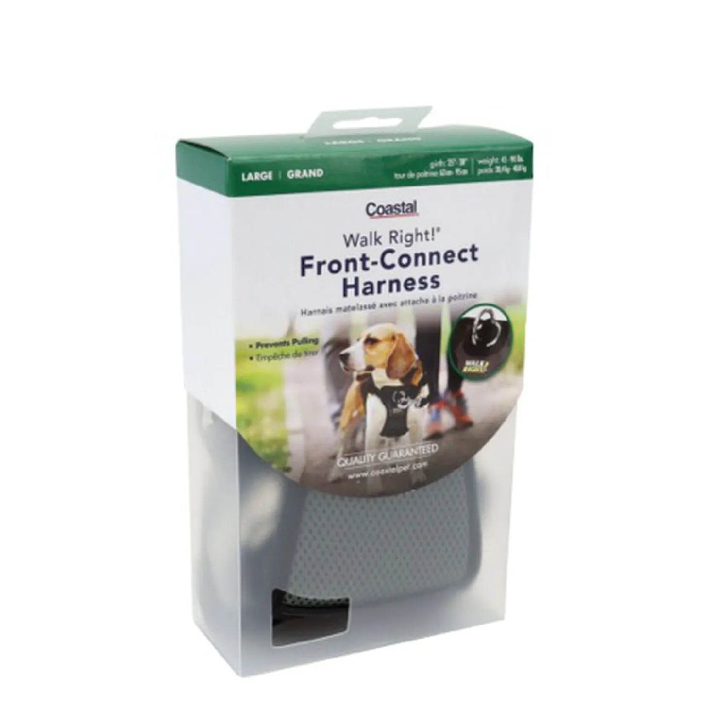 Front-connect padded dog harness