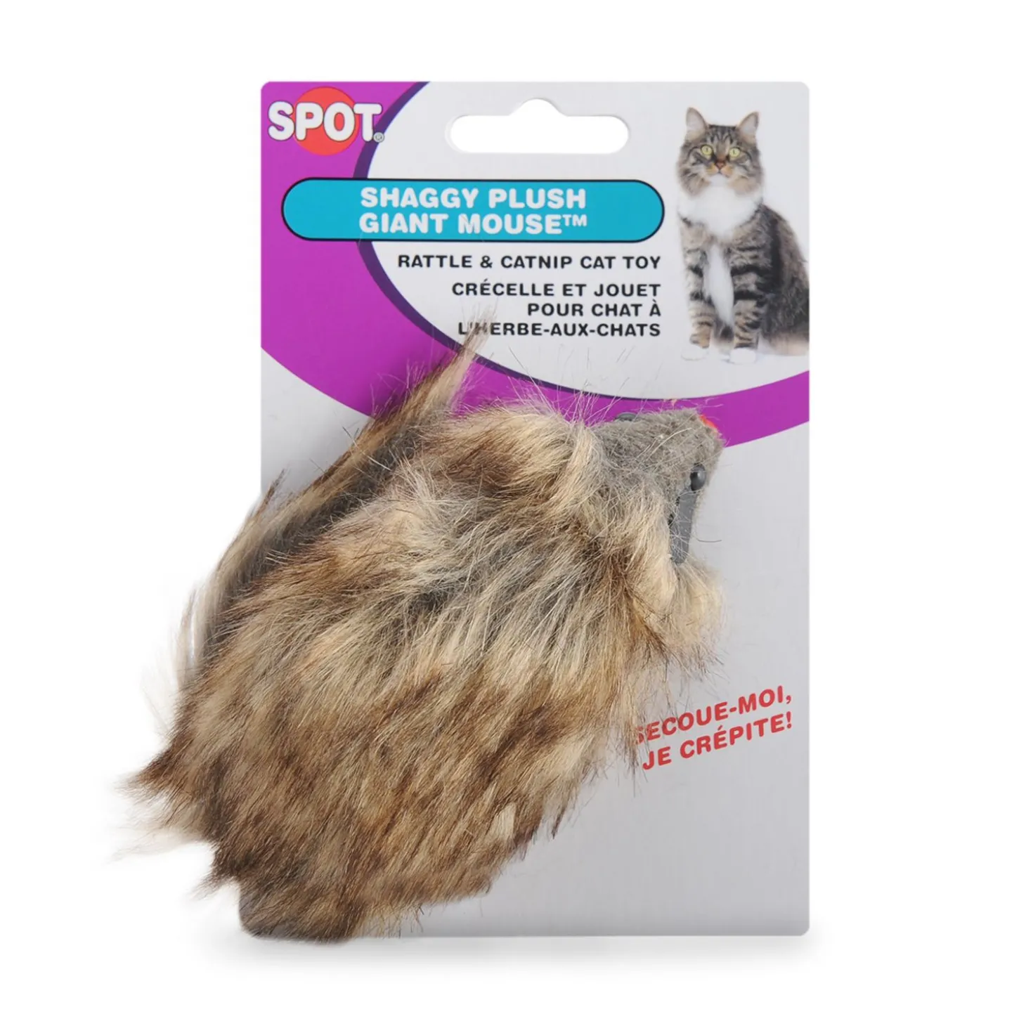 Giant mouse toy stuffed with catnip