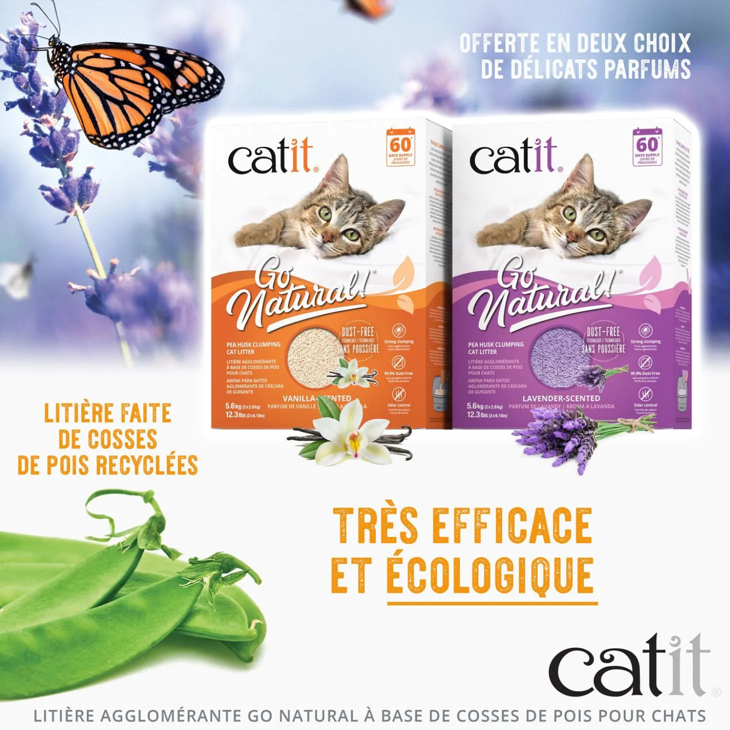 Go Natural! Pea Husk Clumping Cat Litter, Vanilla