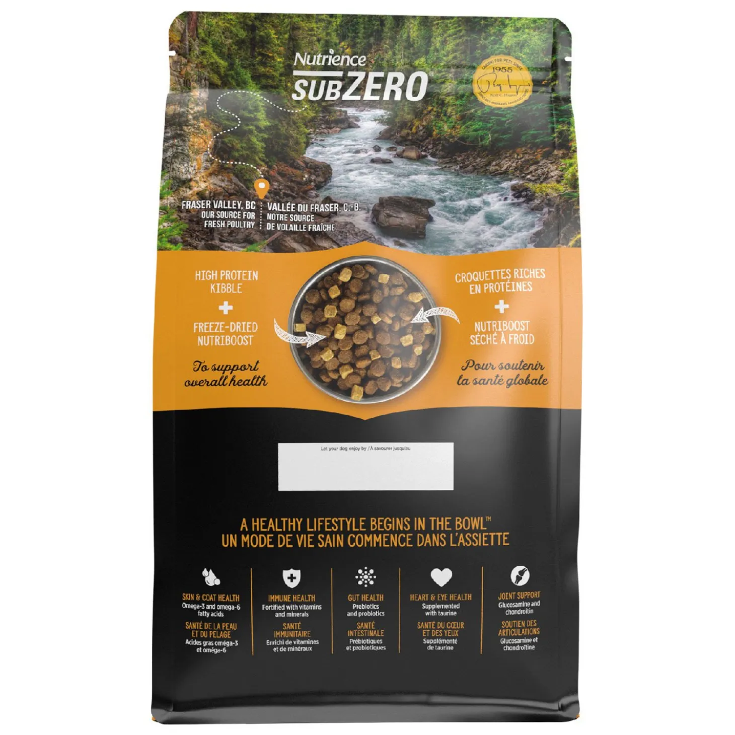 Grain free chicken, turkey and wild-caught fish food for adult dogs, Fraser valley formula