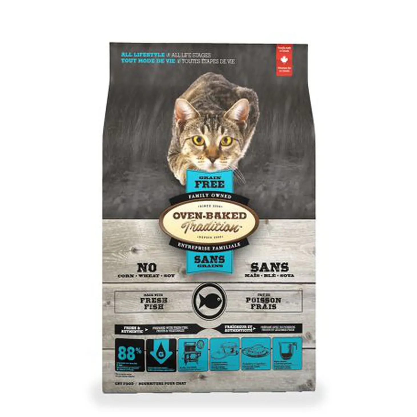 Grain-free fish dry food for adult cats