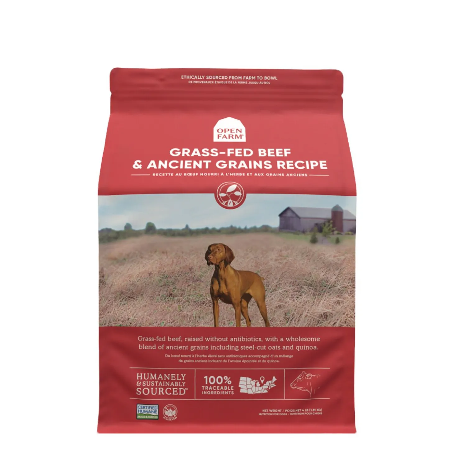Grass-fed beef & ancient grains dry dog food