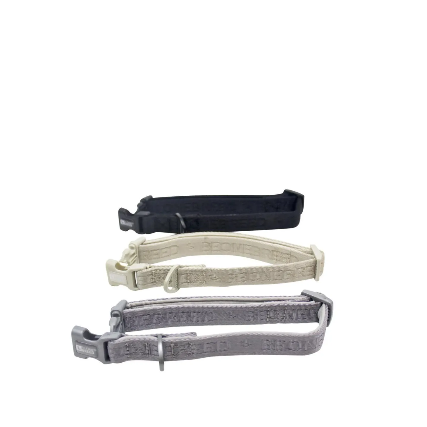 Grey Embroidered Dog Collar