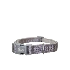Grey Embroidered Dog Collar