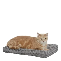 Grey swirl fur pet bed