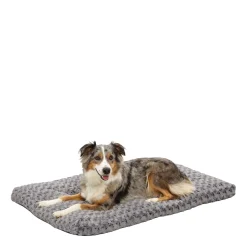 Grey swirl fur pet bed
