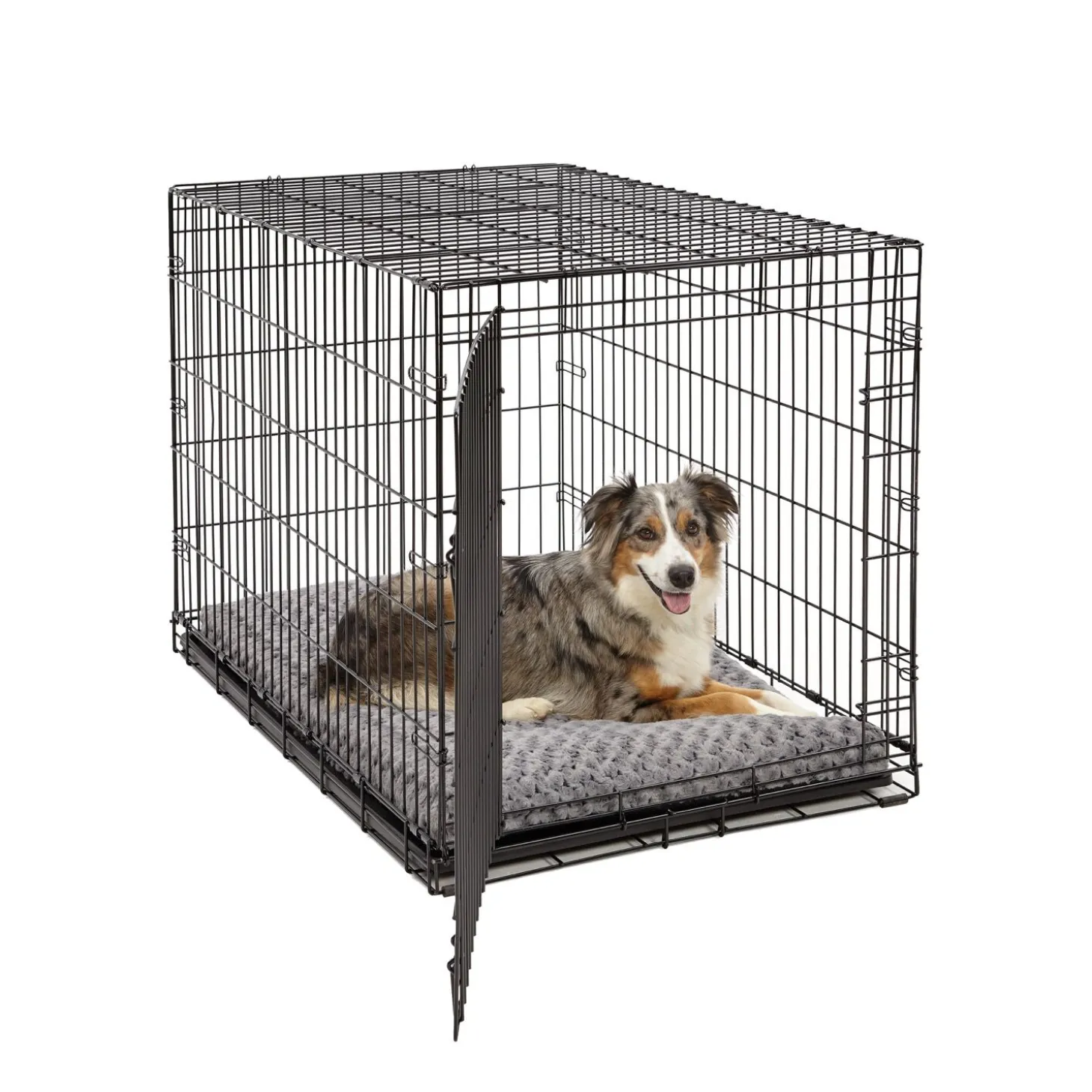 Grey swirl fur pet bed