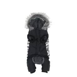 Grey Winter Snow Suit for Dog, M