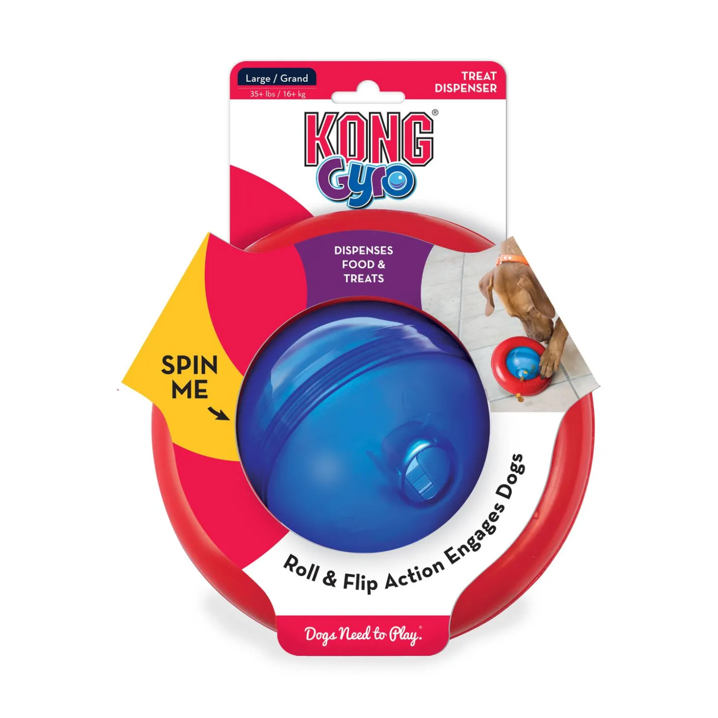 "Gyro" treat dispenser toy